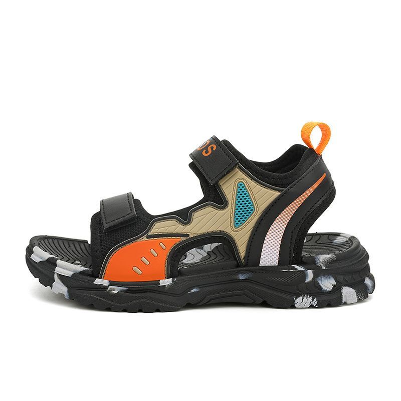 Дышащие и нескользящие низкие детские сандалии SHIBU, черный/оранжевый 
Дышащие и нескользящие низкие детские сандалии SHIBU, черный/оранжевый