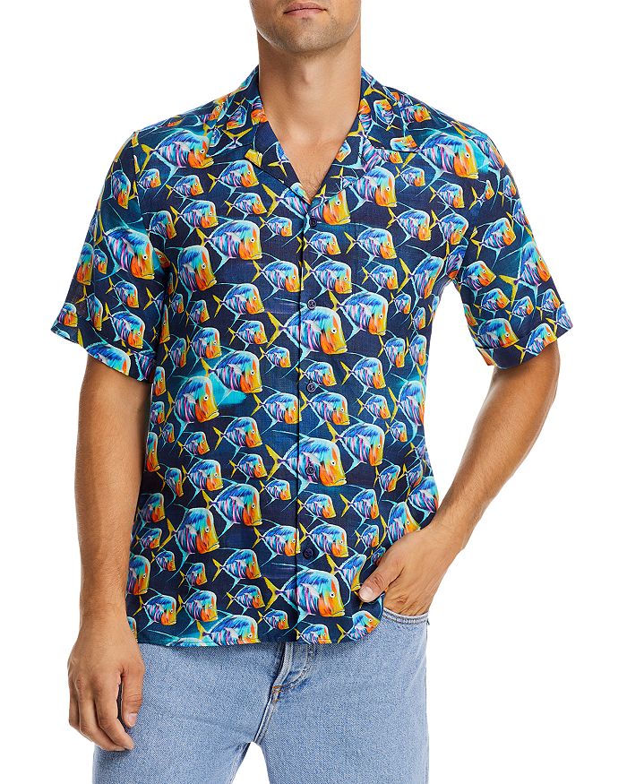 Короткий рукав, однотонная льняная рубашка Vilebrequin, синий
Короткий рукав, однотонная льняная рубашка Vilebrequin, синий