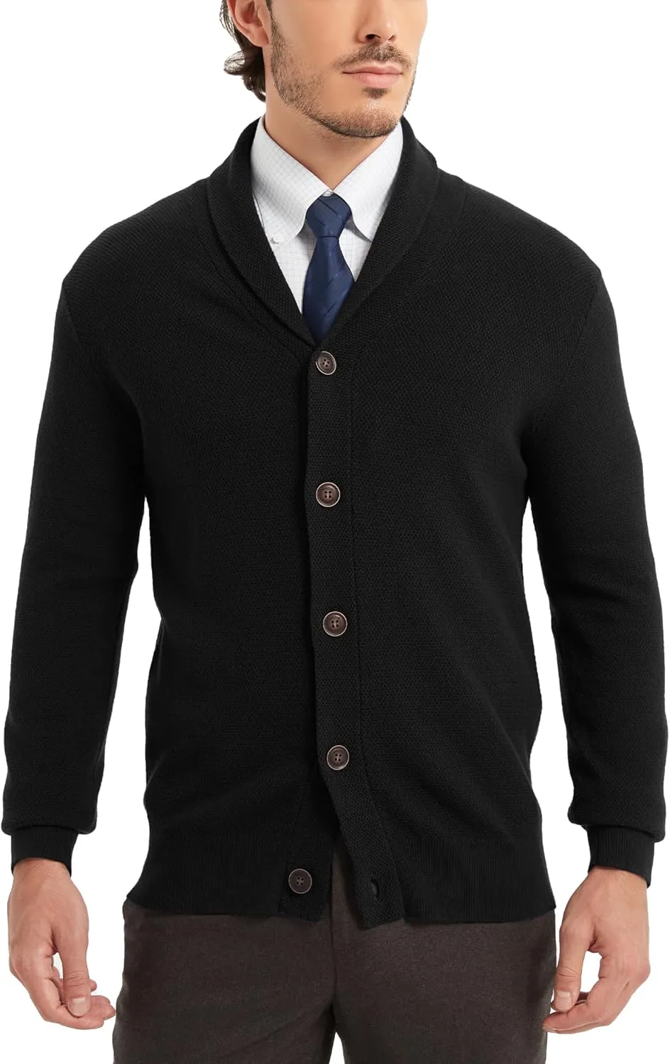 Мужской кардиган Kallspin из чистого хлопка с воротником-шалью
Мужской кардиган Kallspin из чистого хлопка с воротником-шалью