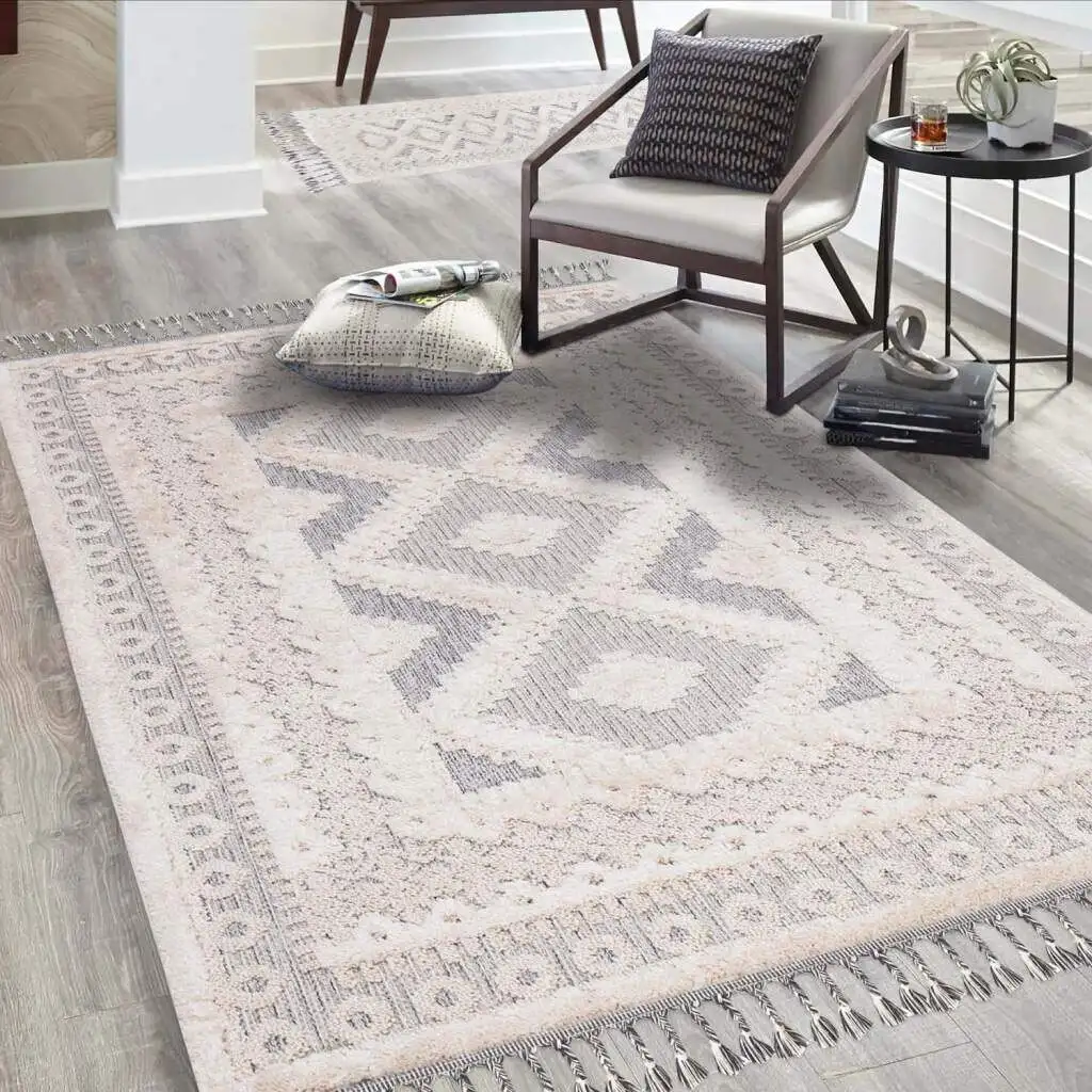 Ковер Carpet City "Valencia 730", прямоугольный, винтажный вид, 3D-эффект, с бахромой, сизаль 120х170 см, кремовый/серо-синий
Ковер Carpet City "Valencia 730", прямоугольный, винтажный вид, 3D-эффект, с бахромой, сизаль 120х170 см, кремовый/серо-синий