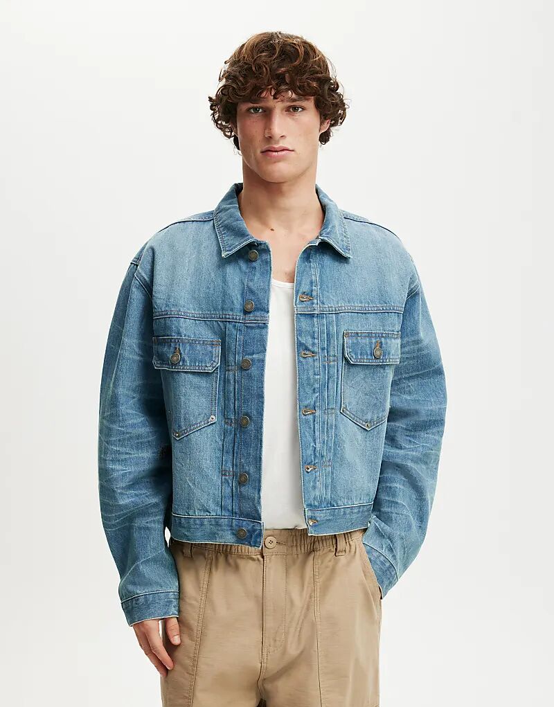 Куртка из джинсовой ткани Cotton:On, средне-синего цвета
Куртка из джинсовой ткани Cotton:On, средне-синего цвета