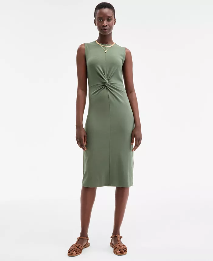 Женское вязаное платье миди с узлом спереди On 34th, зеленый
Женское вязаное платье миди с узлом спереди On 34th, зеленый