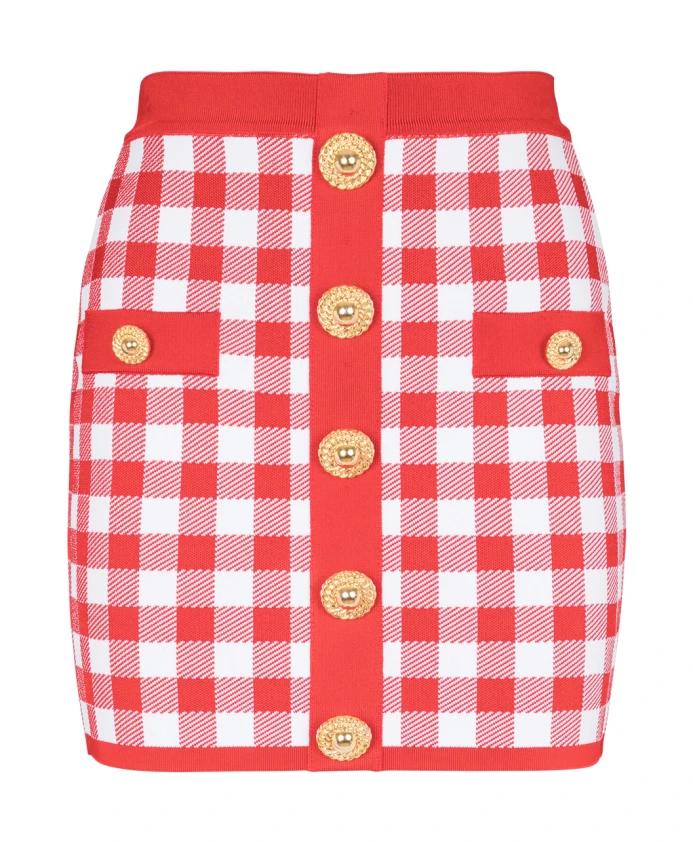 Трикотажная юбка в клетку Balmain, красный
Трикотажная юбка в клетку Balmain, красный