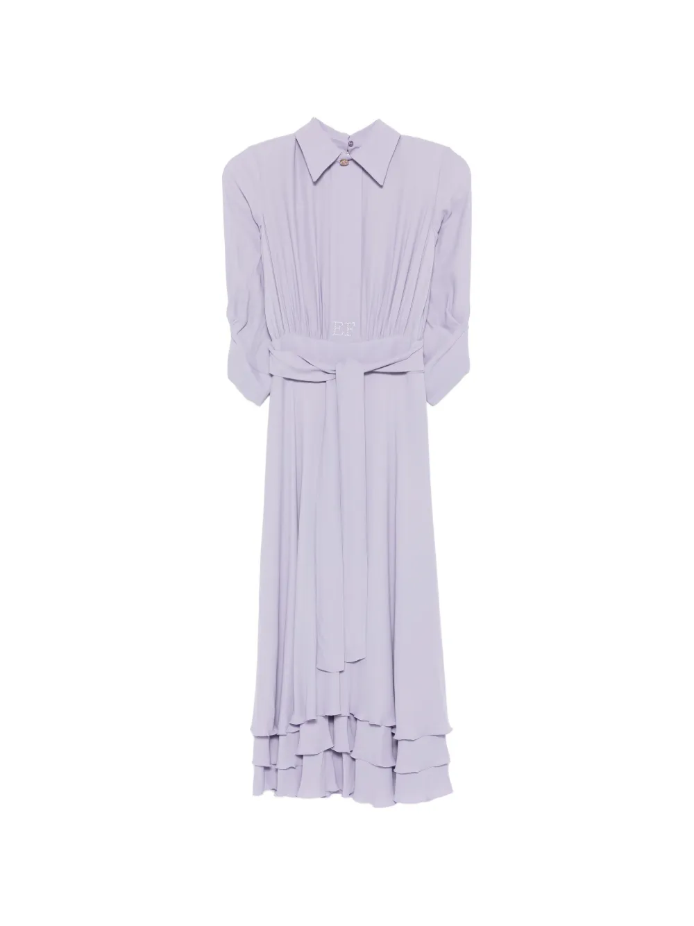 Платье с оборчатым подолом и поясом Elisabetta Franchi, фиолетовый
Платье с оборчатым подолом и поясом Elisabetta Franchi, фиолетовый