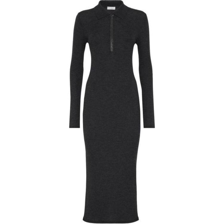 Женское серое платье с длинными рукавами Brunello Cucinelli, серый
Женское серое платье с длинными рукавами Brunello Cucinelli, серый