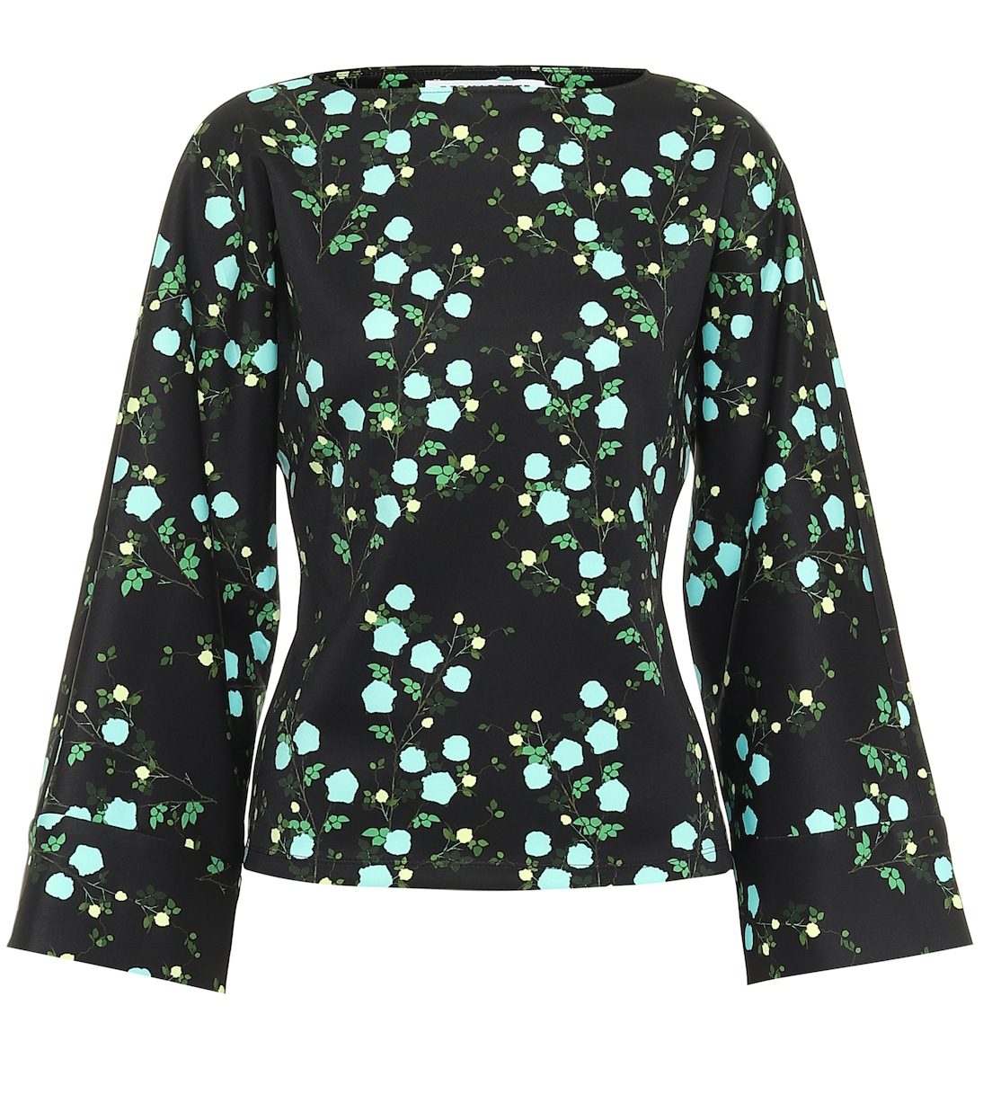 Топ из джерси с цветочным принтом Gemma BERNADETTE, Blue Rosebranch On Black 
Топ из джерси с цветочным принтом Gemma BERNADETTE, Blue Rosebranch On Black