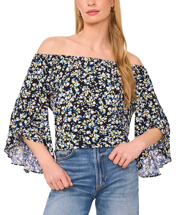 Женский принтованный топ с открытыми плечами Vince Camuto, синий
Женский принтованный топ с открытыми плечами Vince Camuto, синий