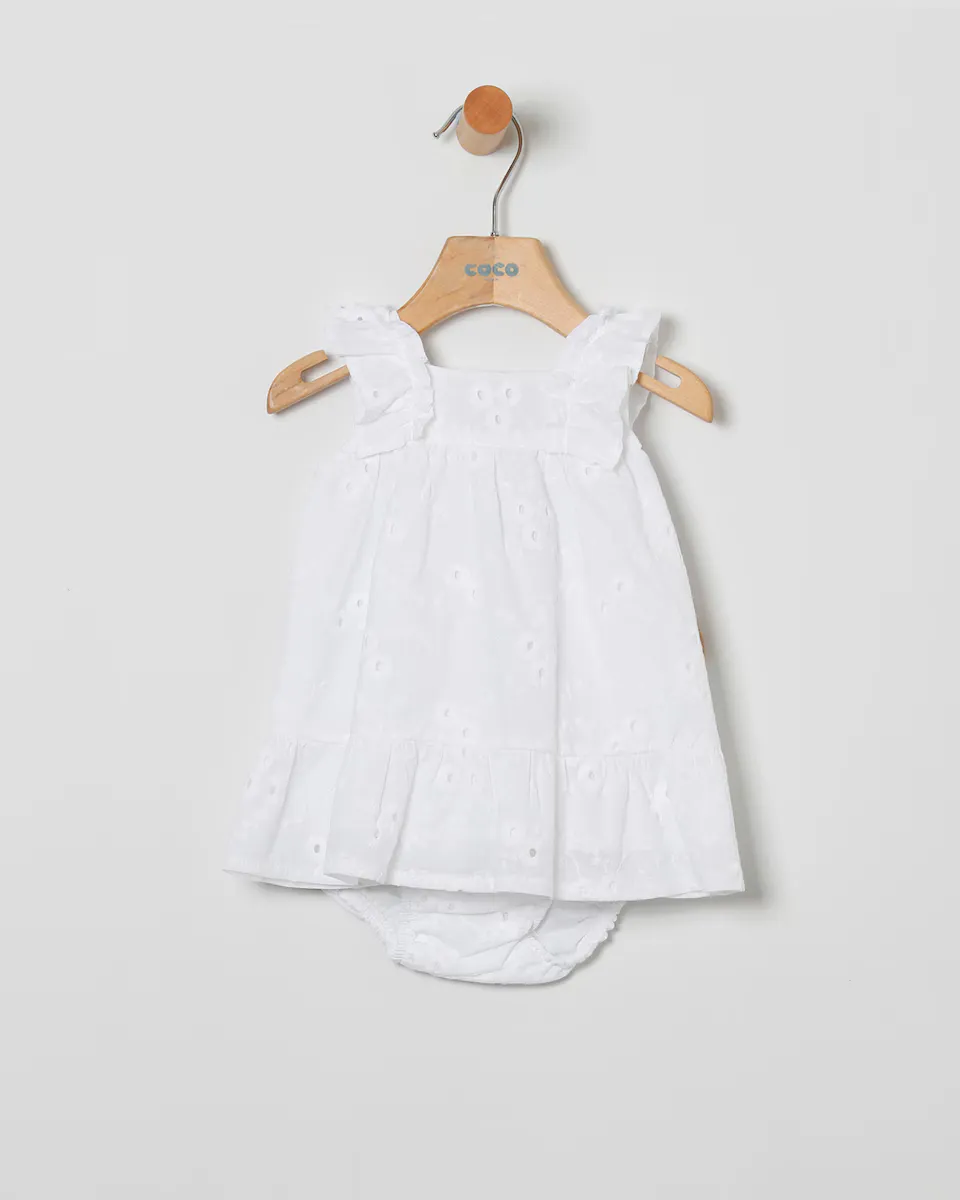 Платье для девочки из вышитого хлопка с трусиками в тон Coco Acqua, белый
Платье для девочки из вышитого хлопка с трусиками в тон Coco Acqua, белый