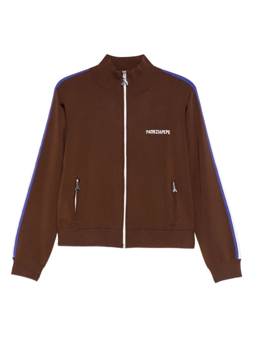 Свитер с полосками и застежкой-молнией спереди Patrizia Pepe, коричневый
Свитер с полосками и застежкой-молнией спереди Patrizia Pepe, коричневый