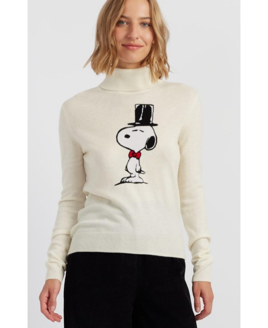 Женский шерстяно-кашемировый свитер-цилиндр с изображением Снупи Chinti & Parker, Cream
Женский шерстяно-кашемировый свитер-цилиндр с изображением Снупи Chinti & Parker, Cream