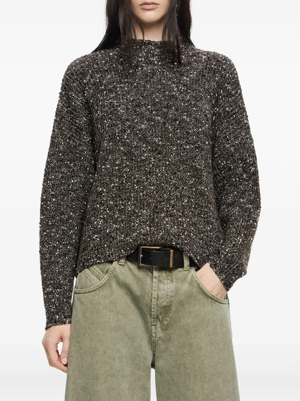 Свитер с высоким воротником из блестящей трикотажной ткани Bimba y Lola, коричневый
Свитер с высоким воротником из блестящей трикотажной ткани Bimba y Lola, коричневый