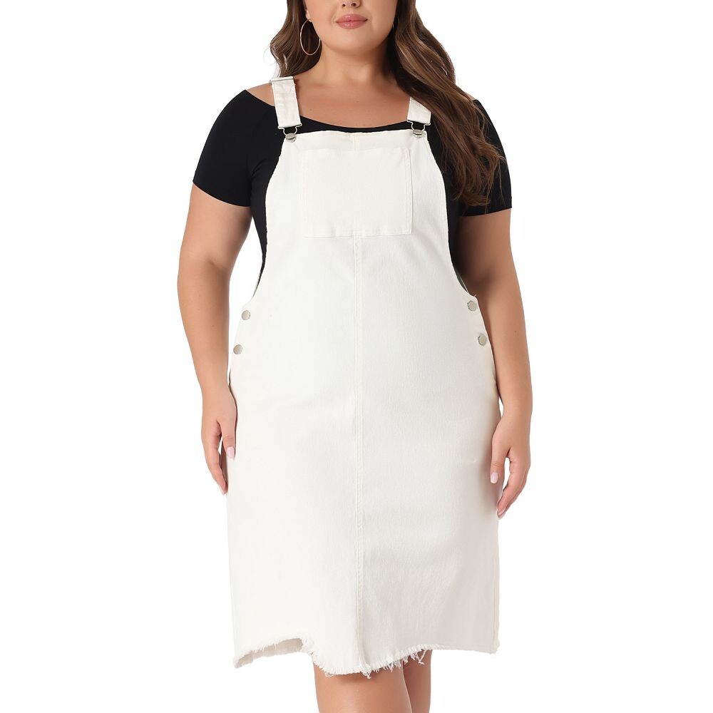 Женские комбинезоны больших размеров, джинсовое платье с потертыми регулируемыми ремнями и неровным подолом Agnes Orinda, белый
Женские комбинезоны больших размеров, джинсовое платье с потертыми регулируемыми ремнями и неровным подолом Agnes Orinda, белый