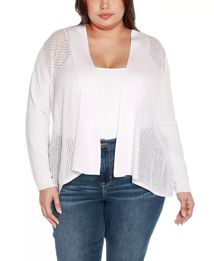 Свободный кардиган больших размеров с открытой передней частью и высоким воротником Belldini, белый
Свободный кардиган больших размеров с открытой передней частью и высоким воротником Belldini, белый