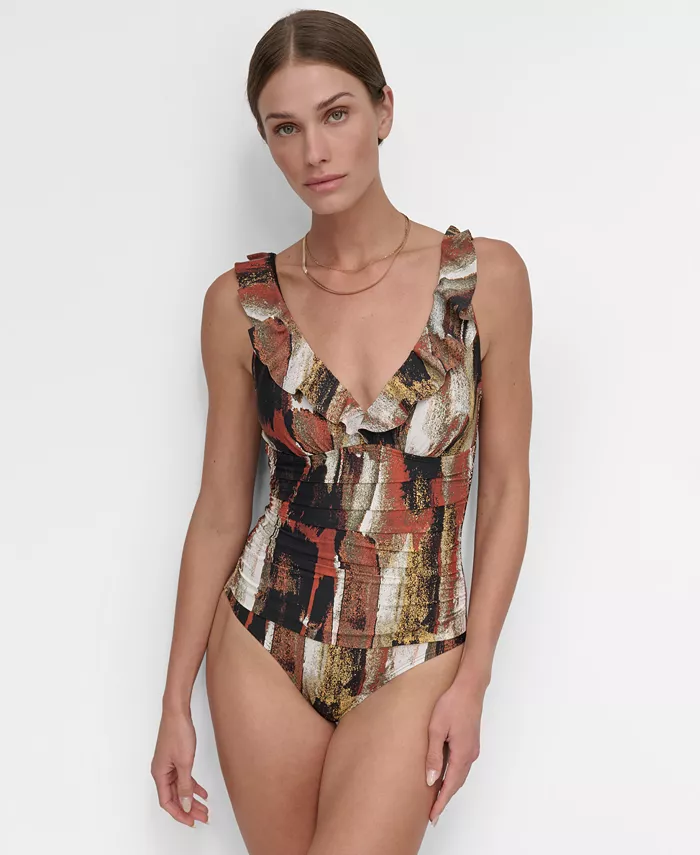 Купальник цельнокроеный с рюшами, глубоким вырезом и косточками, утягивающий живот DKNY, мультиколор
Купальник цельнокроеный с рюшами, глубоким вырезом и косточками, утягивающий живот DKNY, мультиколор