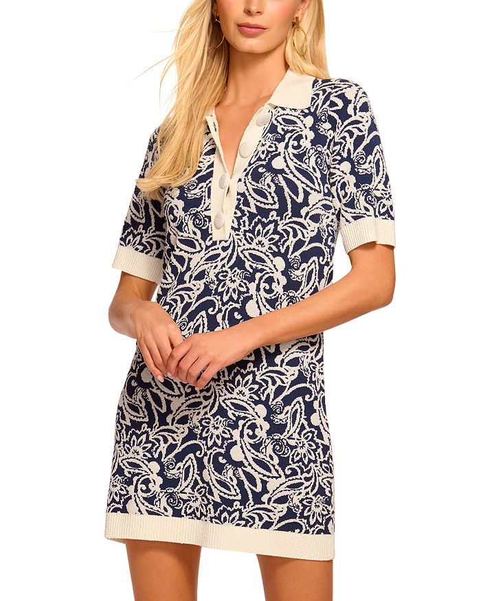 Эрин Мини-платье с воротником и принтом из трикотажа Ramy Brook, синий
Эрин Мини-платье с воротником и принтом из трикотажа Ramy Brook, синий