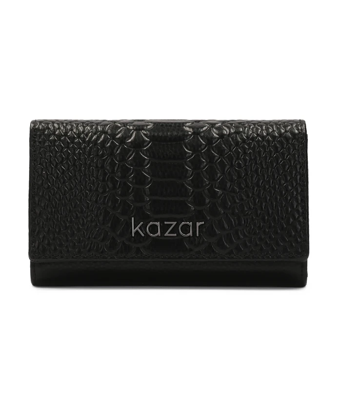 Удлиненный кошелек с рельефным дизайном. Kazar, черный
Удлиненный кошелек с рельефным дизайном. Kazar, черный