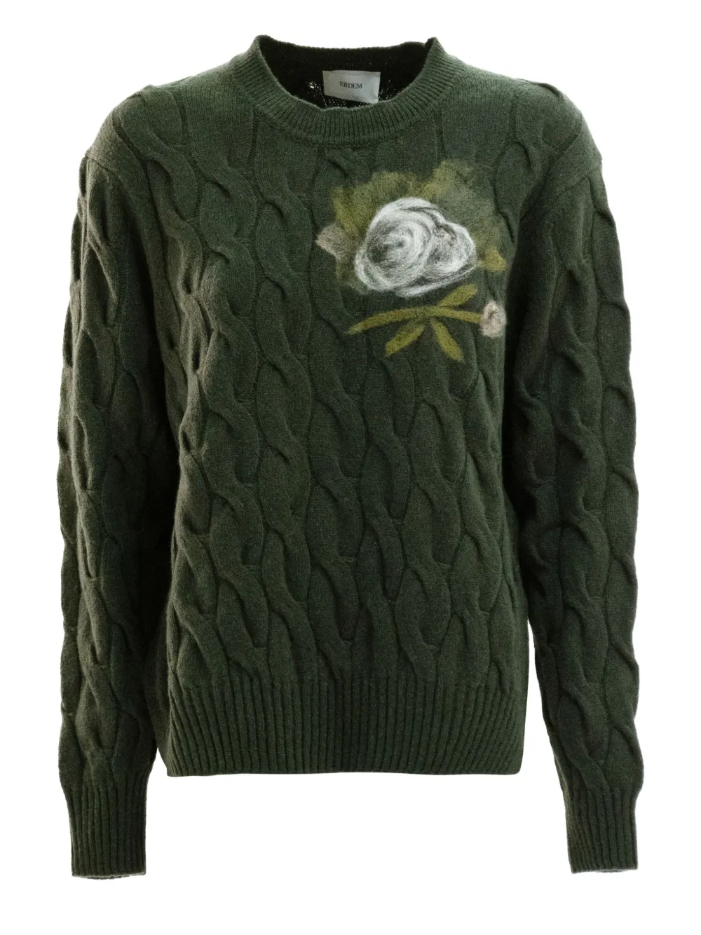 Декорированный свитер фактурной вязки ERDEM, зеленый
Декорированный свитер фактурной вязки ERDEM, зеленый