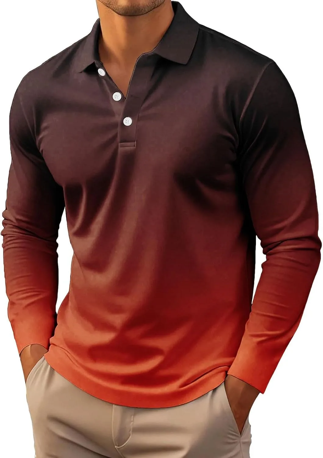 Мужская поло с градиентом, длинный рукав, омбре, легкая
Мужская поло с градиентом, длинный рукав, омбре, легкая