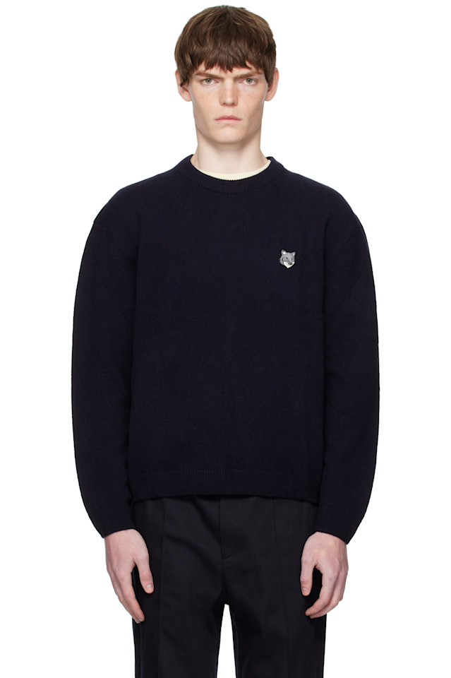 Свитер из ягнячьей шерсти с головой лисы Maison Kitsuné, синий
Свитер из ягнячьей шерсти с головой лисы Maison Kitsuné, синий