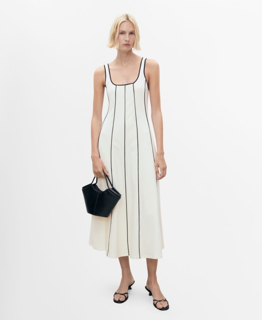 Женское полосатое хлопковое платье MANGO, Ecru
Женское полосатое хлопковое платье MANGO, Ecru