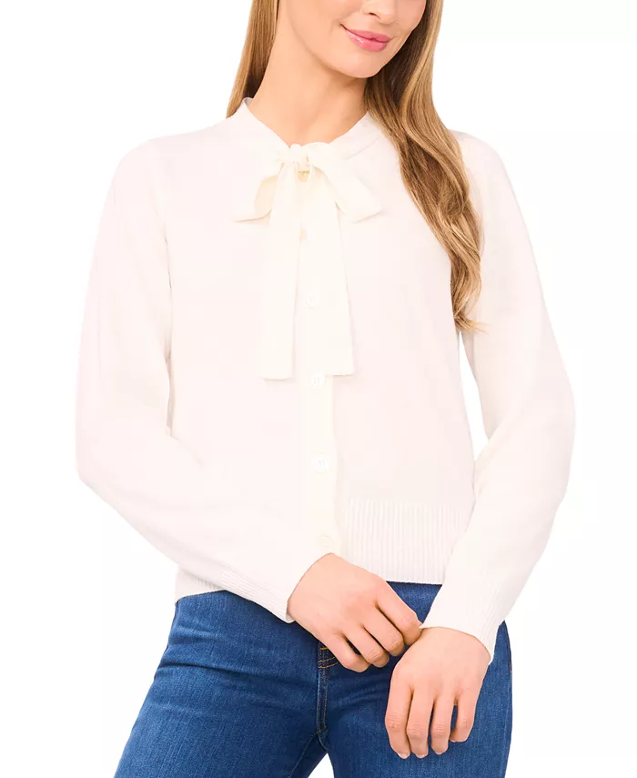 Женский кардиган с завязкой на шее CeCe, белый
Женский кардиган с завязкой на шее CeCe, белый