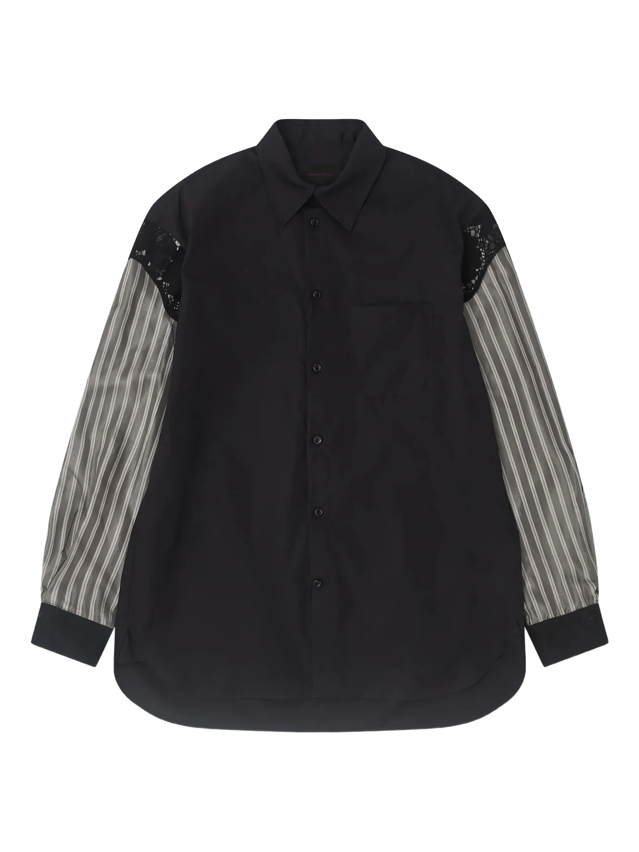 Полосатая рубашка с кружевной вставкой Simone Rocha, черный
Полосатая рубашка с кружевной вставкой Simone Rocha, черный