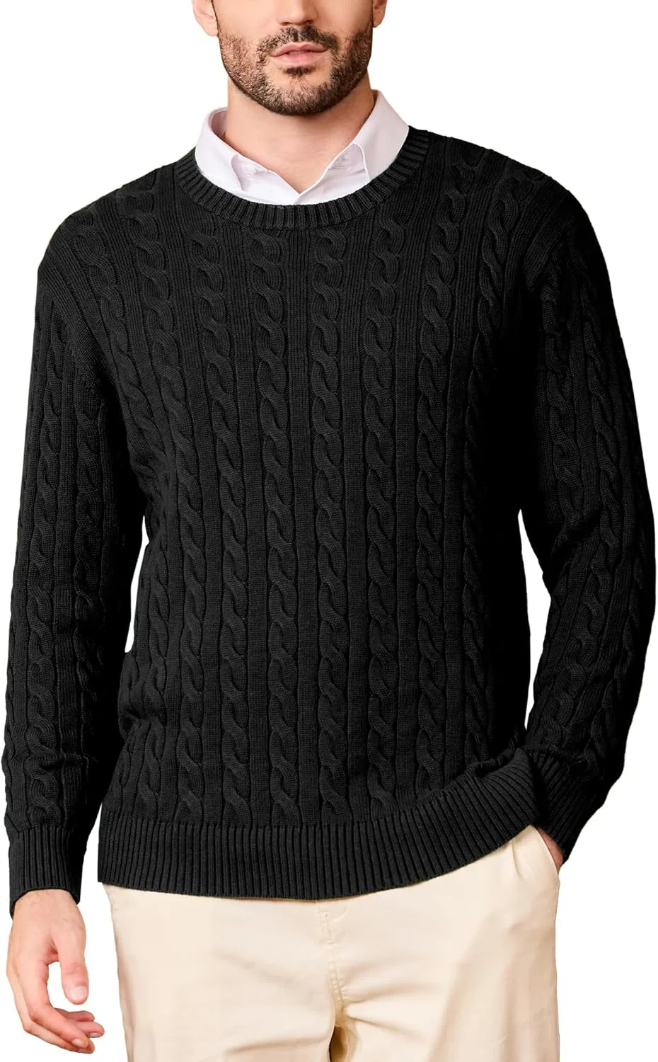 Мужской свитер Kallspin с круглым вырезом, кабельная вязка, 100% хлопок
Мужской свитер Kallspin с круглым вырезом, кабельная вязка, 100% хлопок