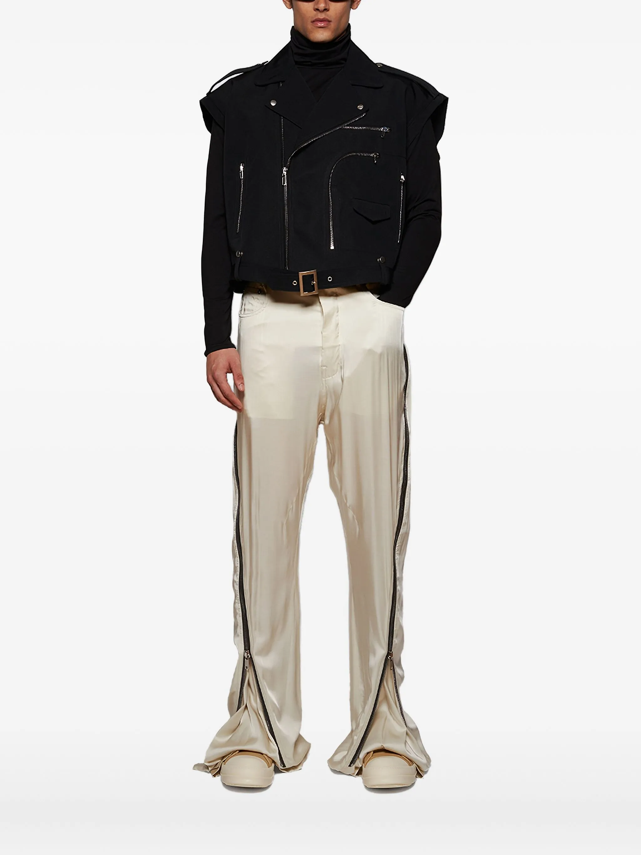 Укороченный байкерский жилет Rick Owens, черный
Укороченный байкерский жилет Rick Owens, черный