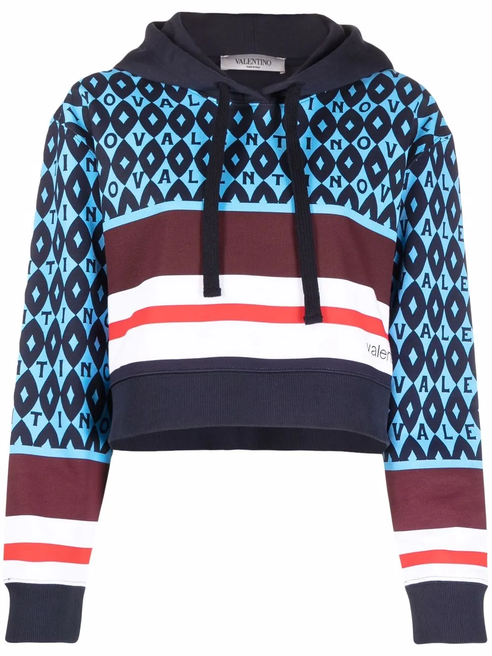 Худи в полоску с логотипом VALENTINO GARAVANI, синий
Худи в полоску с логотипом VALENTINO GARAVANI, синий