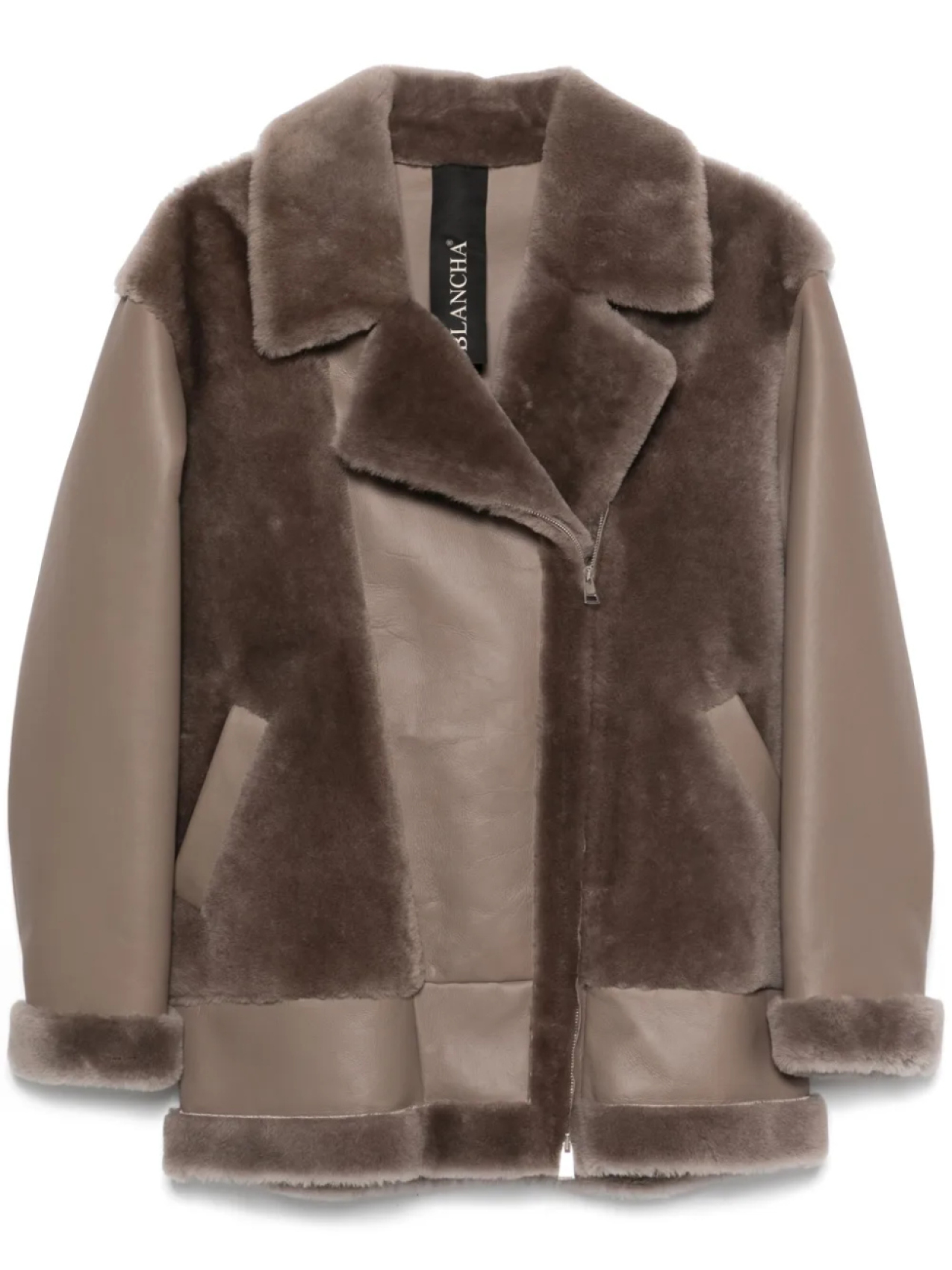 Короткое кожаное пальто Blancha со вставками, коричневый
Короткое кожаное пальто Blancha со вставками, коричневый