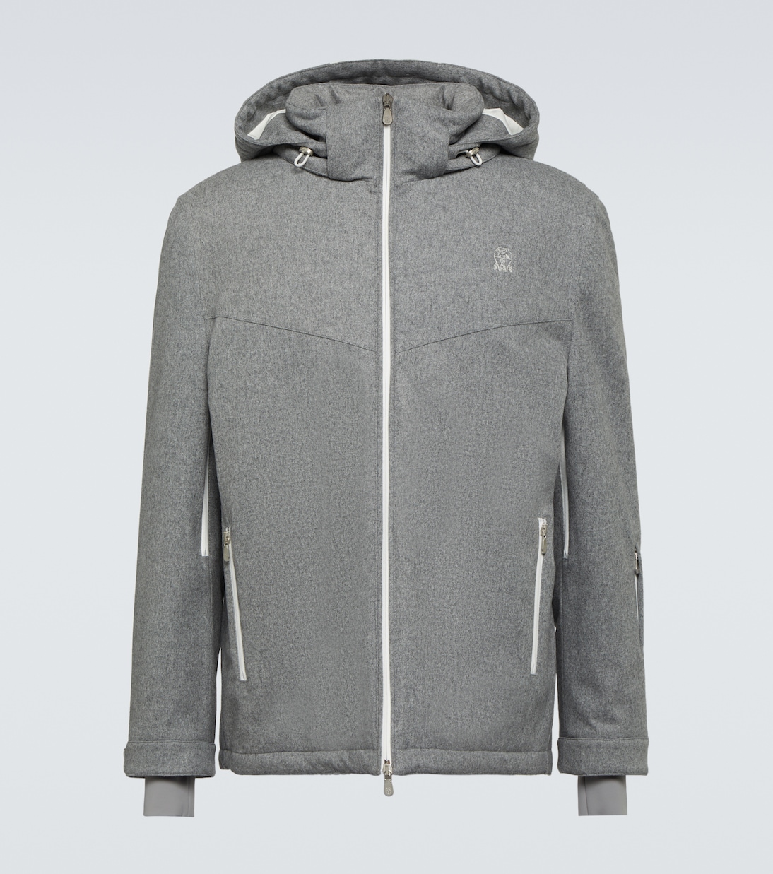 Шерстяная лыжная куртка Brunello Cucinelli, Grigio Chiaro
Шерстяная лыжная куртка Brunello Cucinelli, Grigio Chiaro