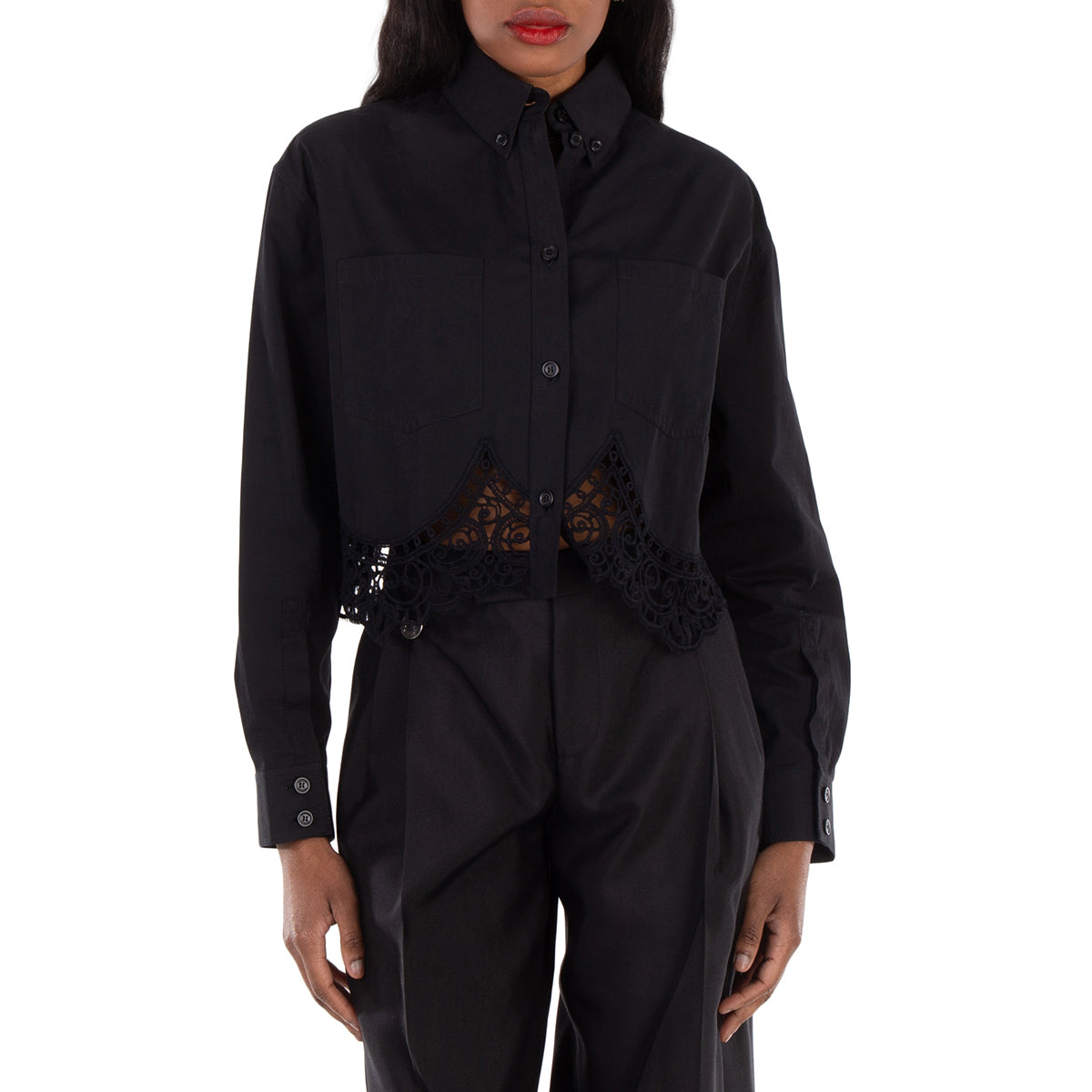 Барберри Кружевная Тканая Кроп-Блузка с Длинными Рукавами Burberry, черный
Барберри Кружевная Тканая Кроп-Блузка с Длинными Рукавами Burberry, черный