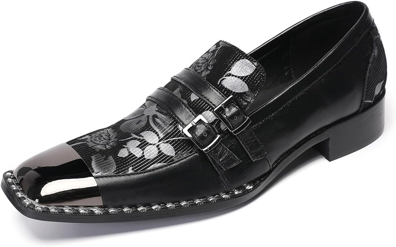 Мужские свадебные лоферы Santimon - кожаные западные туфли-слипоны с пряжками и металлическим квадратным носком для диско и вечеринок, черный/серебристый
Мужские свадебные лоферы Santimon - кожаные западные туфли-слипоны с пряжками и металлическим квадратным носком для диско и вечеринок, черный/серебристый