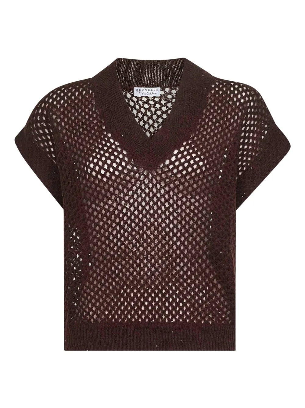 Футболка, украшенная пайетками Brunello Cucinelli, коричневый
Футболка, украшенная пайетками Brunello Cucinelli, коричневый