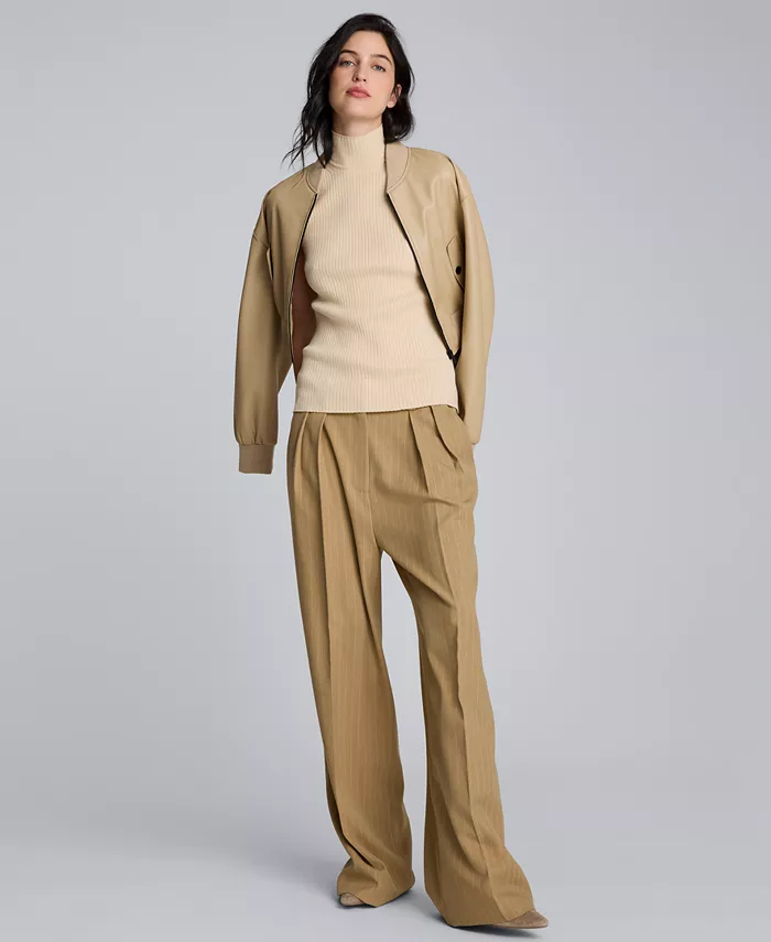 Женские брюки с высокой талией плиссированные в полоску Kenneth Cole, коричневый
Женские брюки с высокой талией плиссированные в полоску Kenneth Cole, коричневый