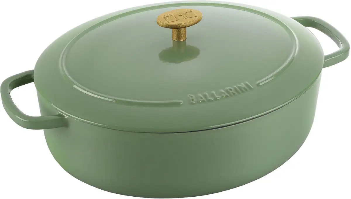 Жаровня BALLARINI "Bellamonte Cocotte", чугун, (1 шт.), овальная, индукционная 4,5 л + Ø 29 см + высота 14,9 см, зеленый
Жаровня BALLARINI "Bellamonte Cocotte", чугун, (1 шт.), овальная, индукционная 4,5 л + Ø 29 см + высота 14,9 см, зеленый