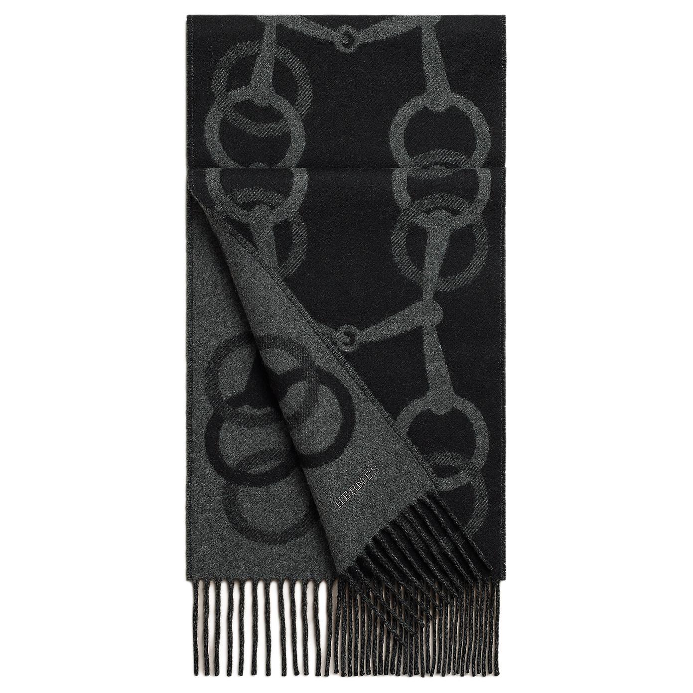 Кашемировый вязаный шарф HERMES Мужской черный/серый
Кашемировый вязаный шарф HERMES Мужской черный/серый