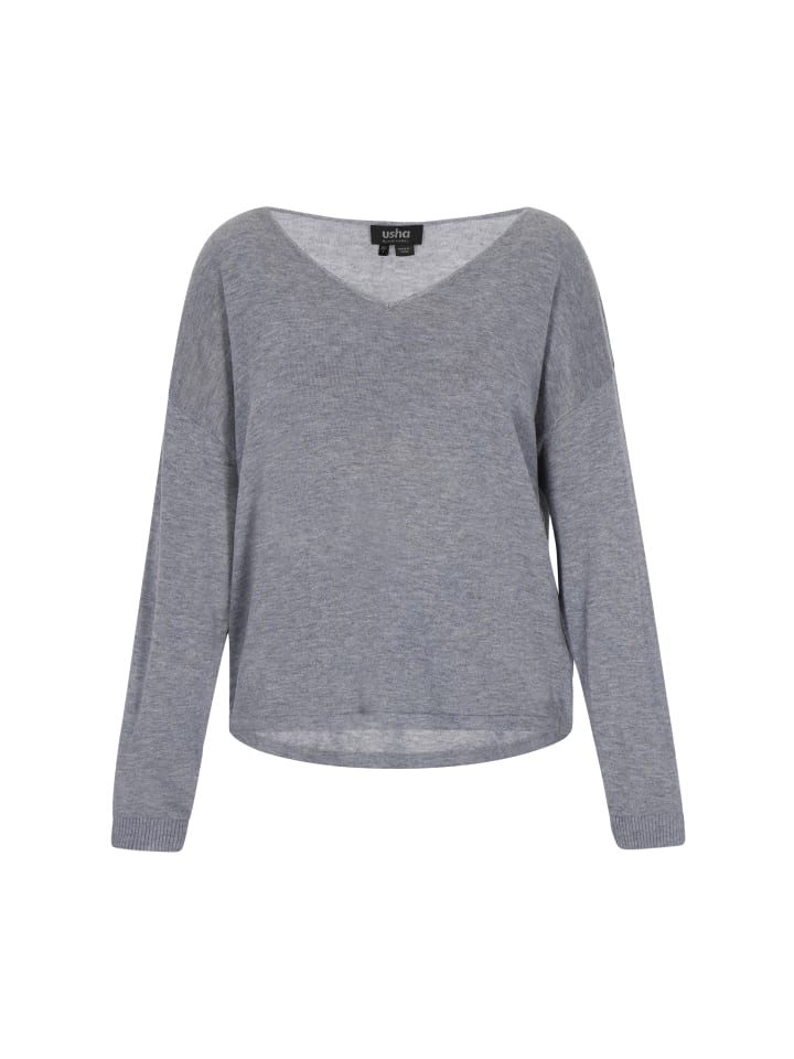 Женский свитер серого меланжа usha BLACK LABEL
Женский свитер серого меланжа usha BLACK LABEL