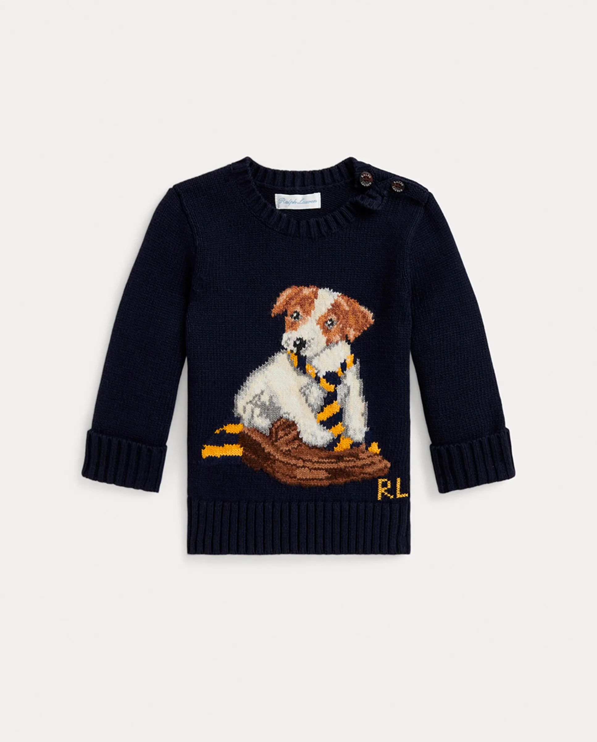 Детский хлопковый свитер для мальчика с интарсией в виде собаки Polo Ralph Lauren, темно-синий
Детский хлопковый свитер для мальчика с интарсией в виде собаки Polo Ralph Lauren, темно-синий