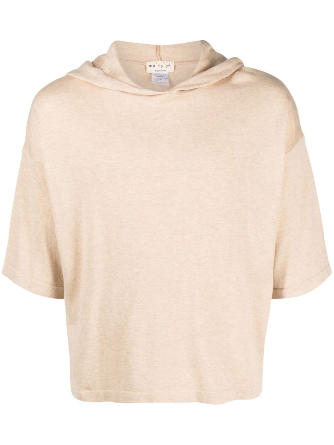 Укороченное худи с короткими рукавами Ma'ry'ya, нейтральный цвет 
Укороченное худи с короткими рукавами Ma'ry'ya, нейтральный цвет
