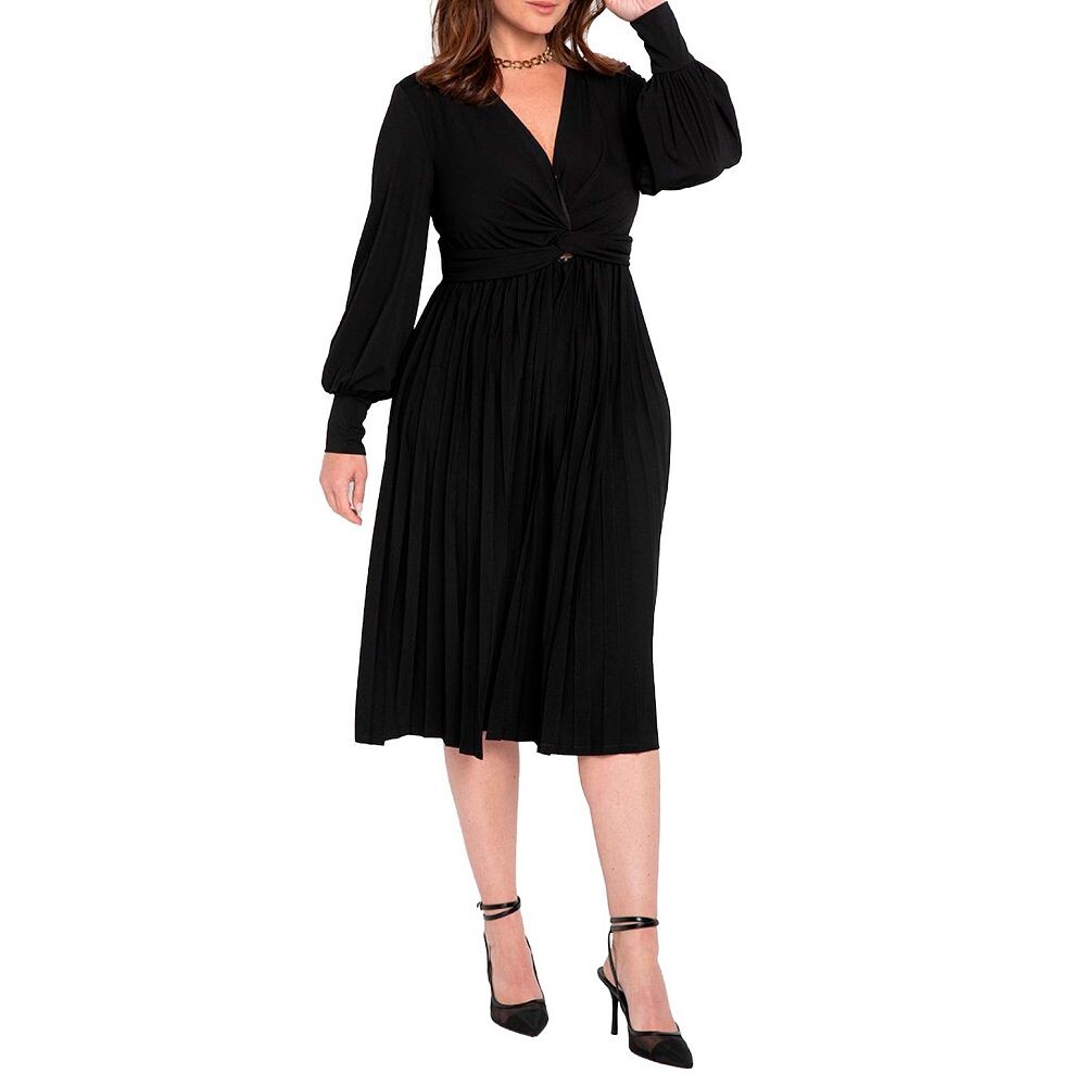 Eloquii Женское платье больших размеров с плиссированной юбкой и узлом спереди ELOQUII, цвет Black Onyx
Eloquii Женское платье больших размеров с плиссированной юбкой и узлом спереди ELOQUII, цвет Black Onyx