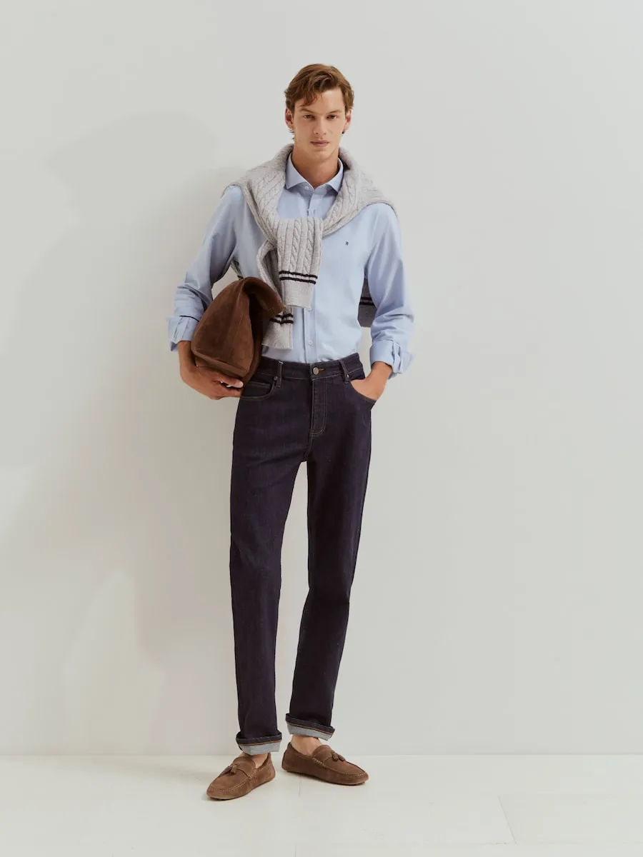 Мужская облегающая рубашка Оксфорд Lion of Porches, светло-голубой
Мужская облегающая рубашка Оксфорд Lion of Porches, светло-голубой