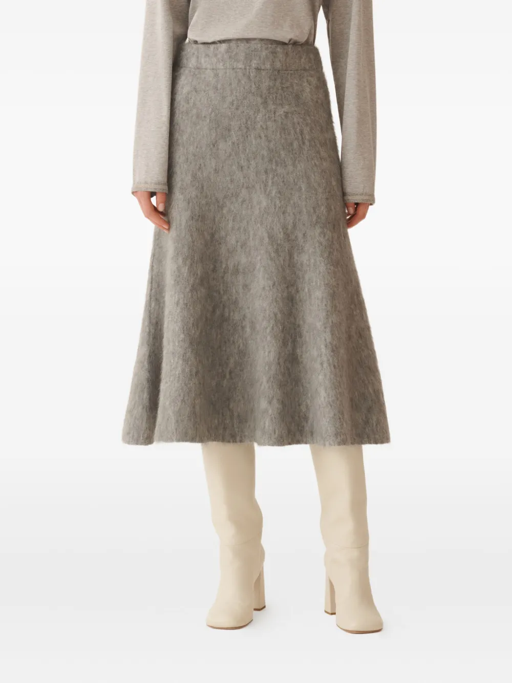Расклешенная вязаная юбка миди Fabiana Filippi, серый
Расклешенная вязаная юбка миди Fabiana Filippi, серый