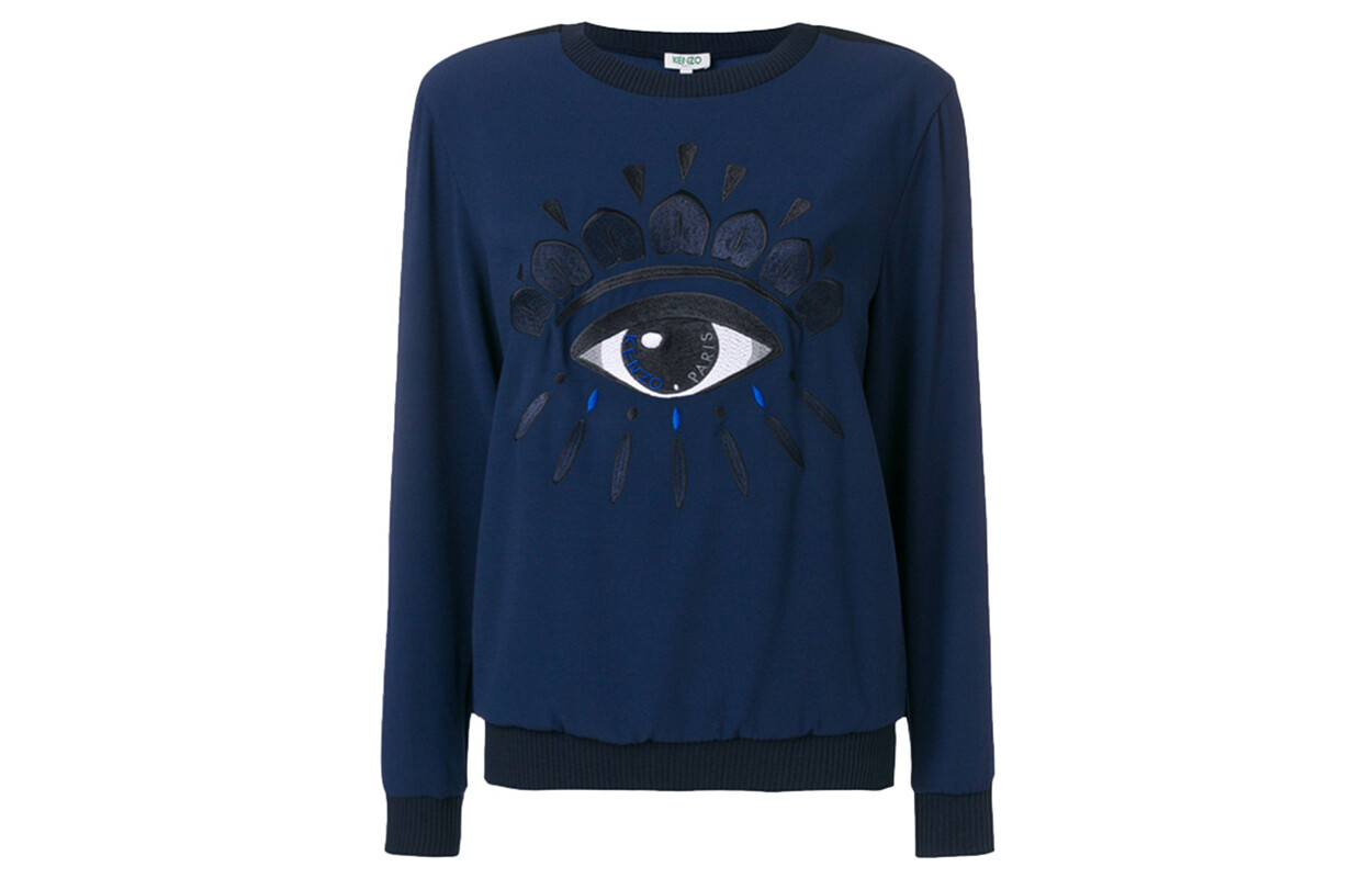 Толстовка женская Kenzo с принтом глаза, синий 
Толстовка женская Kenzo с принтом глаза, синий