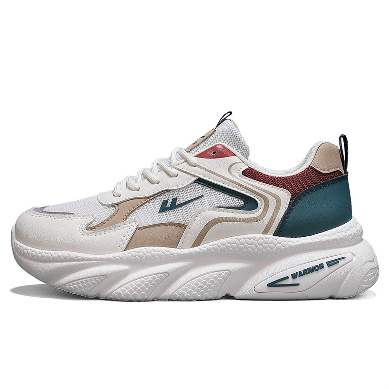WARRIOR Стойкие к истиранию легкие низкие массивные кроссовки для мужчин с эффектом увеличения роста - бежевый, зеленый, красный, цвет Beige Green Red 
WARRIOR Стойкие к истиранию легкие низкие массивные кроссовки для мужчин с эффектом увеличения роста - бежевый, зеленый, красный, цвет Beige Green Red
