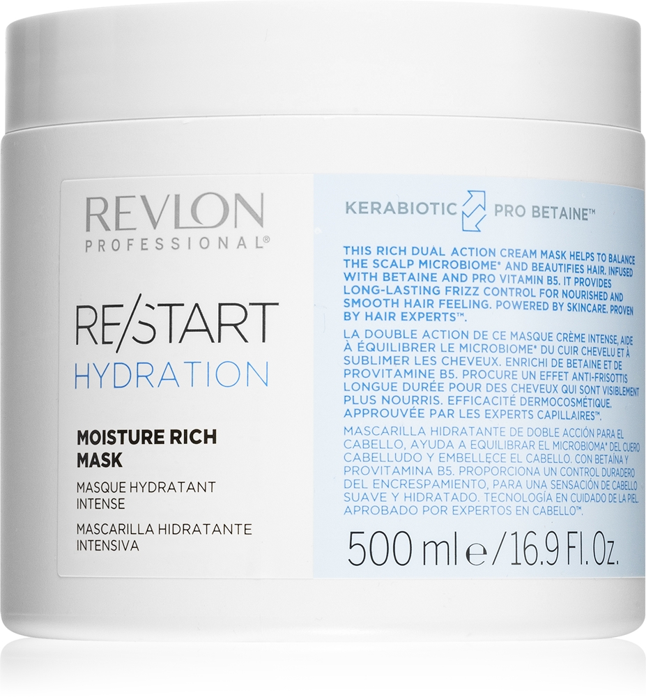 Увлажняющая маска Re/Start Hydration для сухих и нормальных волос Revlon Professional, 500 мл
Увлажняющая маска Re/Start Hydration для сухих и нормальных волос Revlon Professional, 500 мл