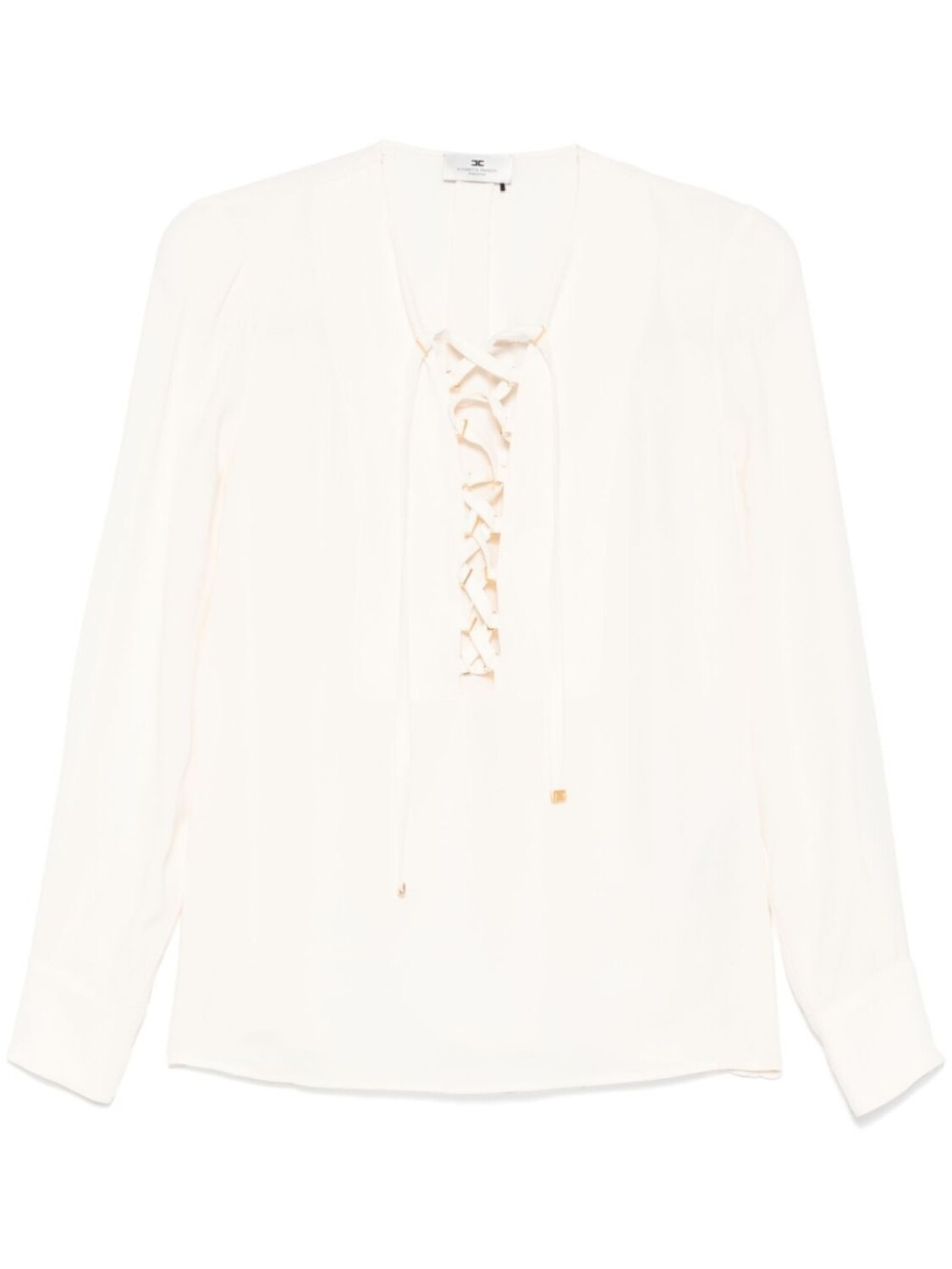 Блузка Elisabetta Franchi со шнуровкой из жоржета, нейтральный
Блузка Elisabetta Franchi со шнуровкой из жоржета, нейтральный