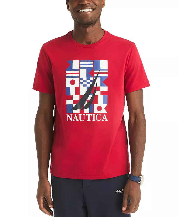 Мужская футболка с круглым вырезом и принтом парусного флага Nautica, красный
Мужская футболка с круглым вырезом и принтом парусного флага Nautica, красный