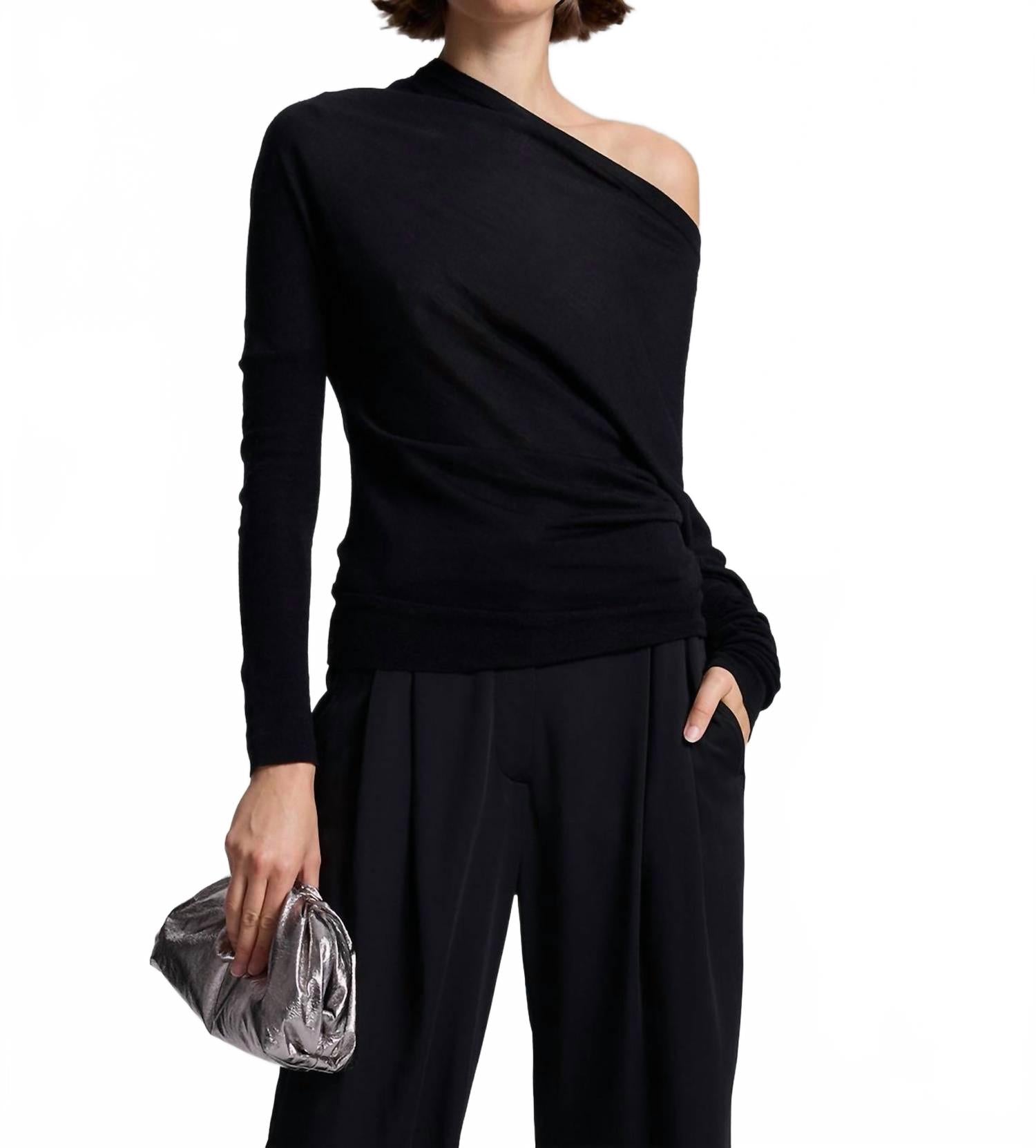 Лив Файн мериносовая блузка с открытыми плечами в черном цвете A.L.C.
Лив Файн мериносовая блузка с открытыми плечами в черном цвете A.L.C.