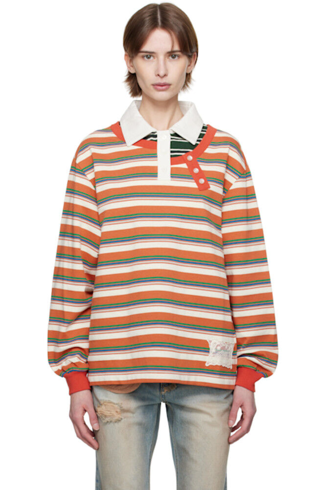 Разноцветная рубашка-поло из пике с длинными рукавами и вставками Andersson Bell
Разноцветная рубашка-поло из пике с длинными рукавами и вставками Andersson Bell